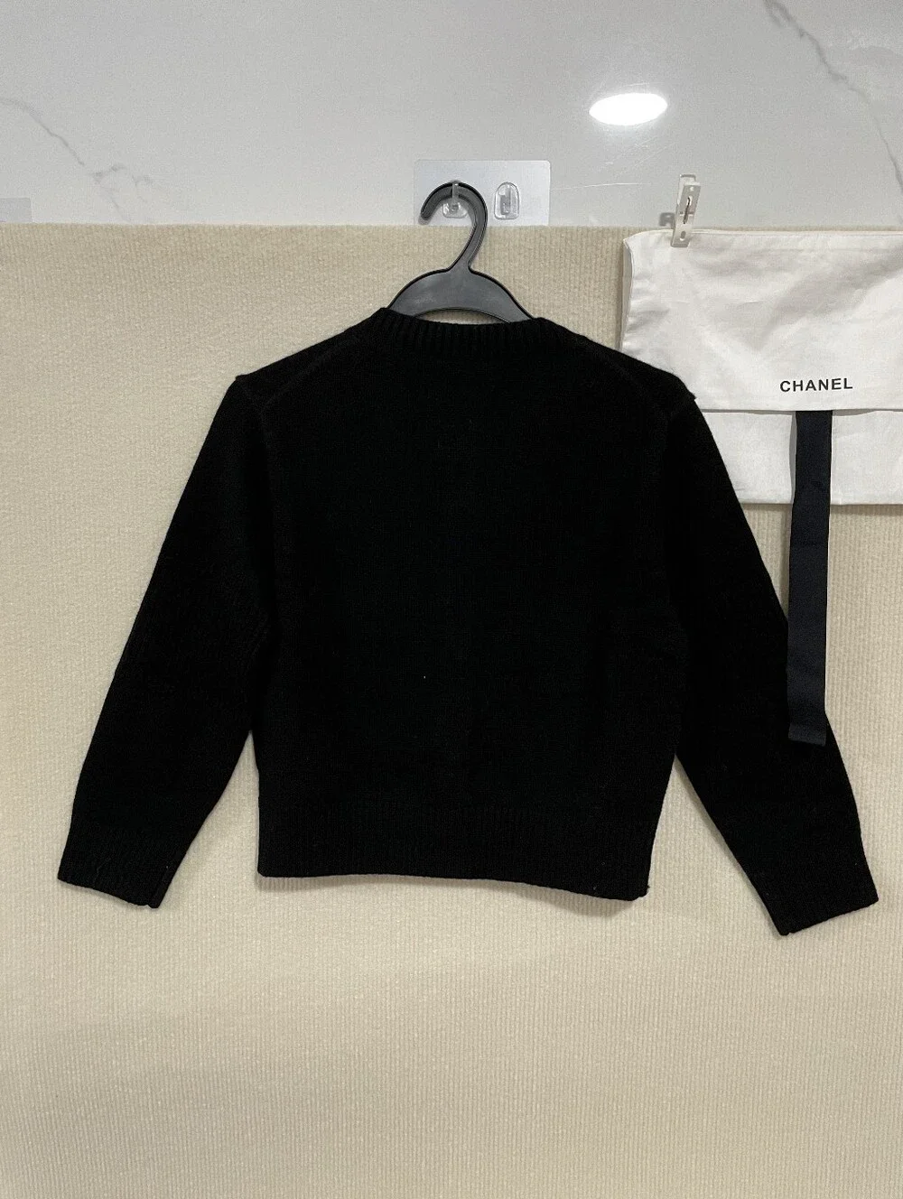 Chanel Black Knit Cropped Cardigan